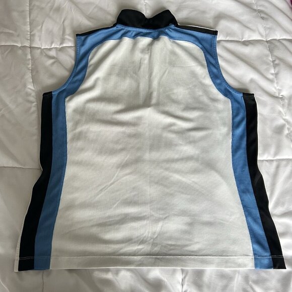 Tail Womens Large L Tank Top Polo Golf Sleeveless Tennis 1/4 Zip Blue White - Picture 6 of 6
